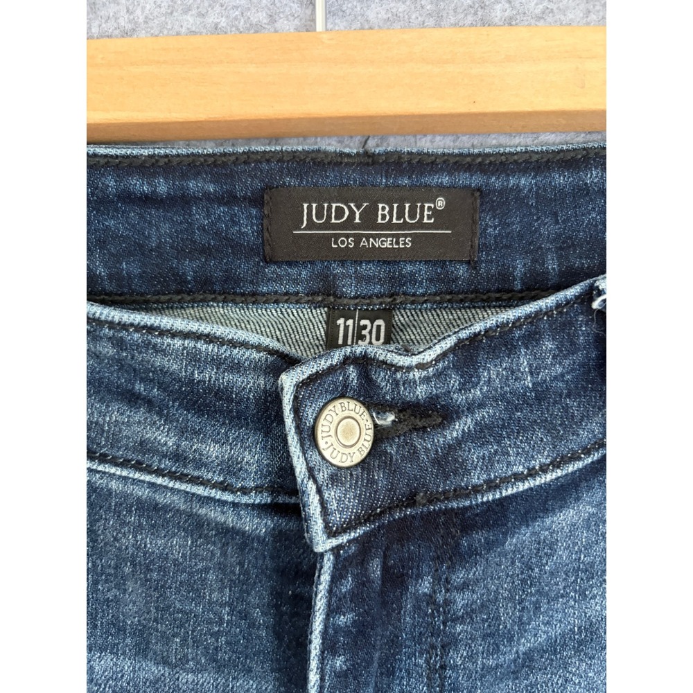 Judy Blue Dark Wash Wide Leg Jeans - Picture 4 of 11